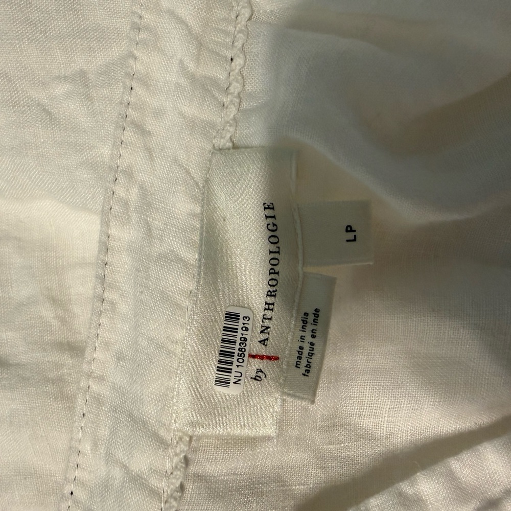 By Anthropologie Chic White Button-Down Midi Dress Size LP - Picture 7 of 14